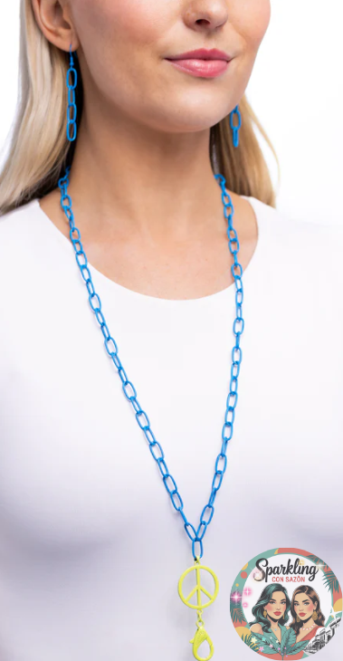 Sunset Blue Pendant Necklace Lanyard