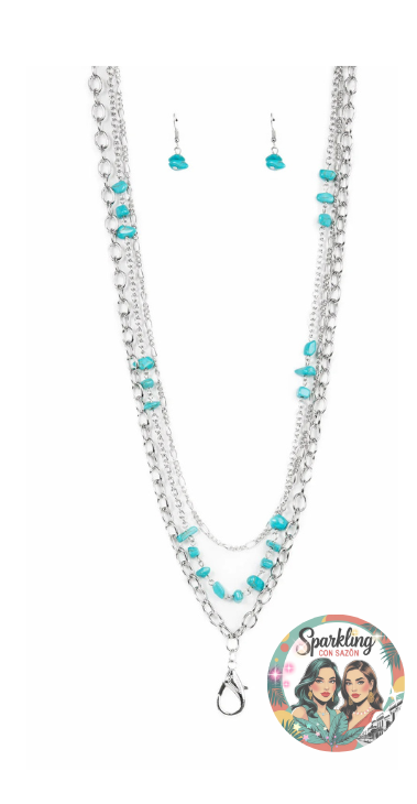 Dreamy Blue Drape Necklace