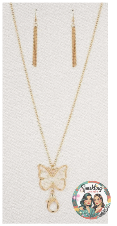 Gives Me Butterflies – Gold Lanyard