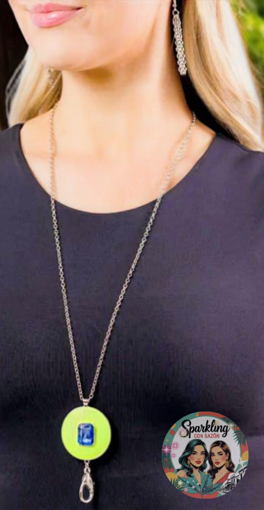 Onyx Green Lariat Necklace