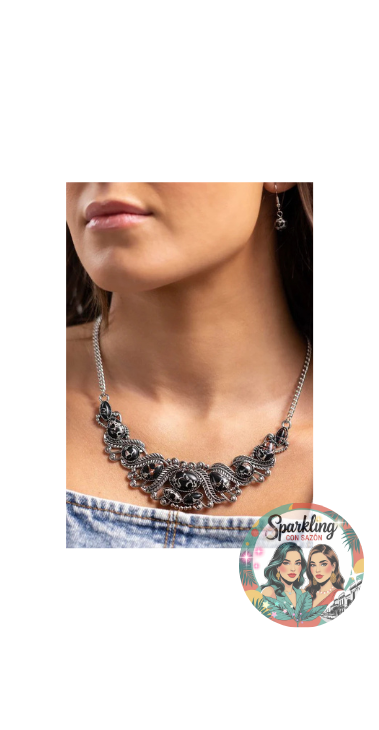 Ivory Black Drape Necklace