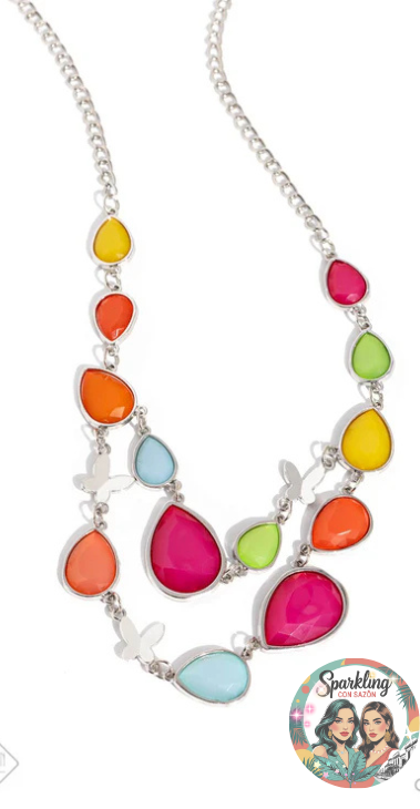 Luminous Multicolor Lariat Necklace